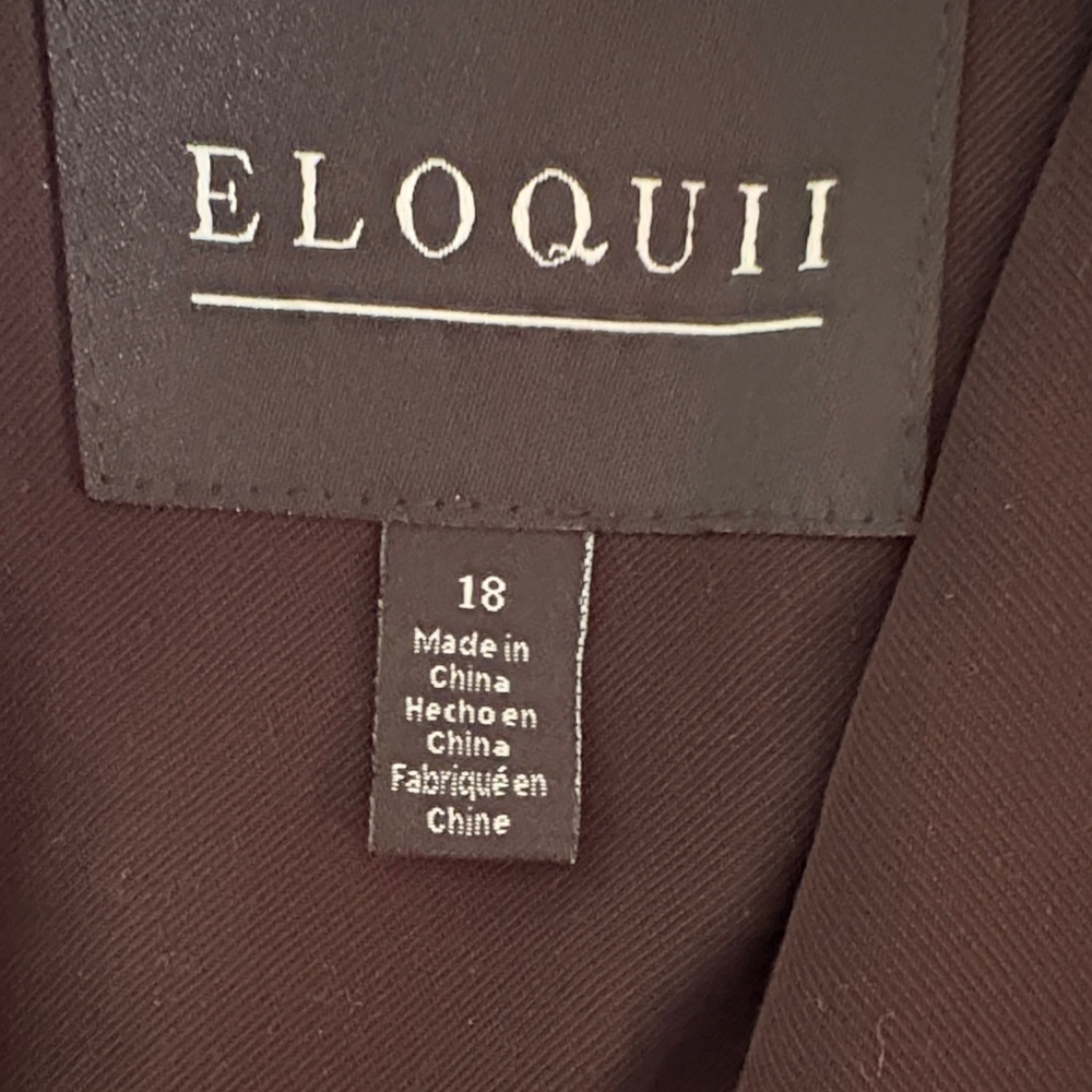 Eloquii Women’s Black Microsuede Black Blazer Vest with Shoulder Pads s 18